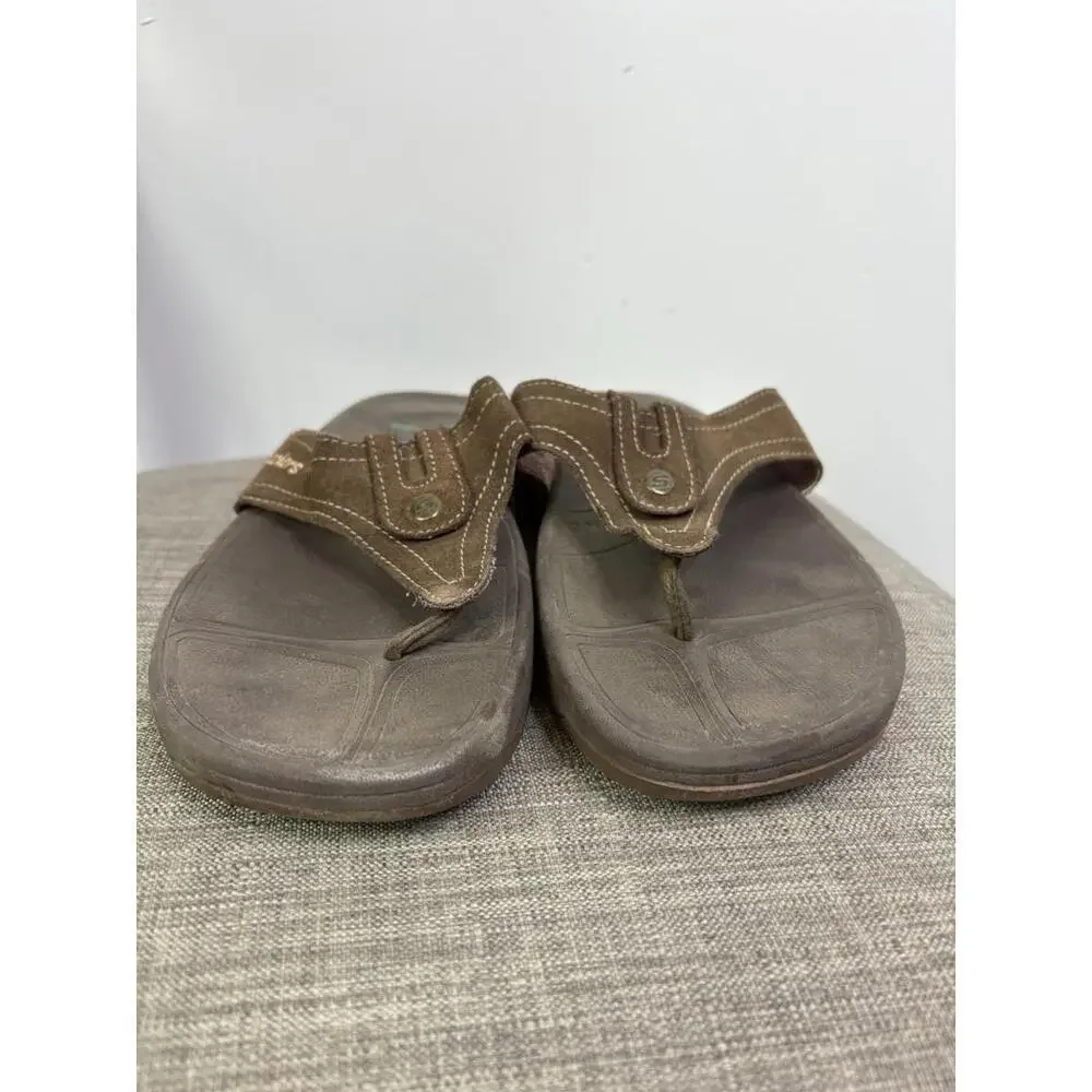 Skechers Sandals Womens 10 Tone Ups Brown Thong Walking Flip Flop Slip On - Picture 3 of 11